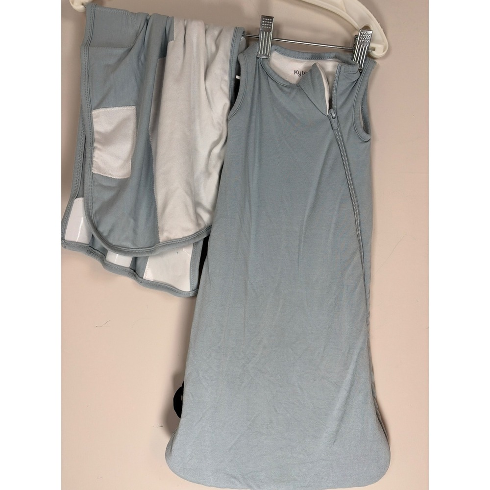 Kyte Baby Bamboo Sleep Sack 1.0 TOG XS and Swaddle Blanket Set Blue